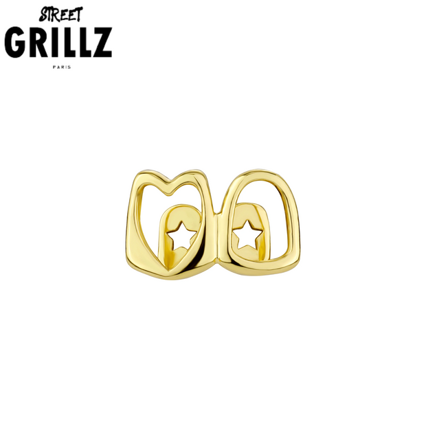 Grillz or en forme de coeur